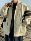 Kukombo Men's Contrast Striped Zip Up Jacket