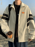 Kukombo Men's Contrast Striped Zip Up Jacket