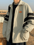 Kukombo Men's Contrast Striped Zip Up Jacket