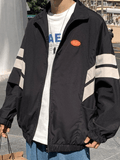 Kukombo Men's Contrast Striped Zip Up Jacket