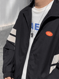 Kukombo Men's Contrast Striped Zip Up Jacket