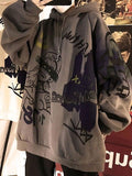 Kukombo Men's Oversize Graffiti Print Hoodie