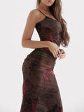 Kukombo Homecoming Dress Party Outfits 'Nalini' Printed Maxi Dress