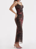 Kukombo Homecoming Dress Party Outfits 'Nalini' Printed Maxi Dress