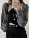 Kukombo Open Front Bolero Knit Cardigan
