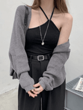 Kukombo Open Front Bolero Knit Cardigan