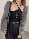 Kukombo Open Front Bolero Knit Cardigan