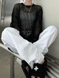 Kukombo Crochet Open Knit Top