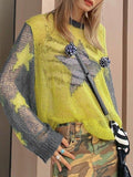 Kukombo Star Pattern Long Sleeve Knit