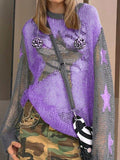 Kukombo Star Pattern Long Sleeve Knit