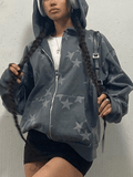 Kukombo Star Print Zip Up Hoodie