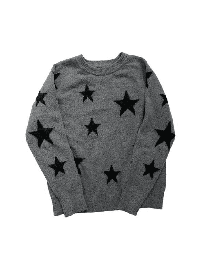 Kukombo Vintage Star Jacquard Pullover Sweater