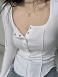 Kukombo Patchwork Long Sleeve Knit Top