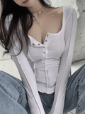 Kukombo Patchwork Long Sleeve Knit Top