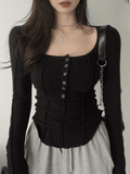 Kukombo Patchwork Long Sleeve Knit Top