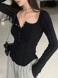 Kukombo Patchwork Long Sleeve Knit Top