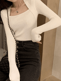 Kukombo Patchwork Rib Knit Sweater