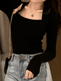 Kukombo Patchwork Rib Knit Sweater