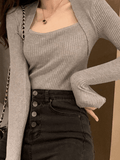 Kukombo Patchwork Rib Knit Sweater