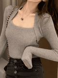 Kukombo Patchwork Rib Knit Sweater