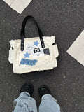 Kukombo Y2K Large Sticker Canvas Bag with Star Patches