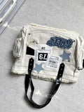 Kukombo Y2K Large Sticker Canvas Bag with Star Patches