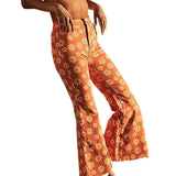 Kukombo - Women High Waist Streetwear Trousers Orange Vintage E Girl Aesthetic Pants