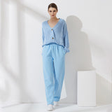 Kukombo - Womens Casual Elastic Waist Fleece Thick Pants