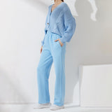 Kukombo - Womens Casual Elastic Waist Fleece Thick Pants