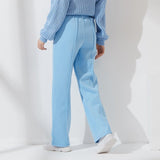Kukombo - Womens Casual Elastic Waist Fleece Thick Pants