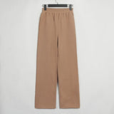 Kukombo - Womens Casual Elastic Waist Fleece Thick Pants