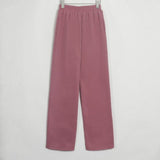 Kukombo - Womens Casual Elastic Waist Fleece Thick Pants