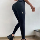Kukombo - High Waist Push Up Polyester Workout Leggings Cargo Pants