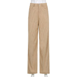 Fashion Mopping Drape Corduroy Trousers High Waist Pure Color Women Pants Vintage Y2K Baggy Joggers E Girl 90s Aesthetic