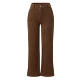 Fashion Mopping Drape Corduroy Trousers High Waist Pure Color Women Pants Vintage Y2K Baggy Joggers E Girl 90s Aesthetic