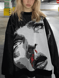 Kukombo Jacquard Black Pullover Sweater
