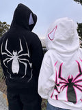 Kukombo Punk Spider Print Oversized Hoodie