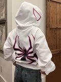 Kukombo Punk Spider Print Oversized Hoodie