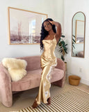 Kukombo Homecoming Dress Party Outfits Satin Slip Scarlet Sensation Dress