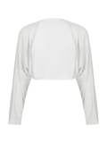 Kukombo Simple Long Sleeve Cropped Shrug Cardigan