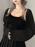 Kukombo Simple Long Sleeve Cropped Shrug Cardigan