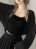 Kukombo Simple Long Sleeve Cropped Shrug Cardigan