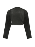 Kukombo Simple Long Sleeve Cropped Shrug Cardigan