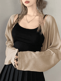 Kukombo Simple Long Sleeve Cropped Shrug Cardigan