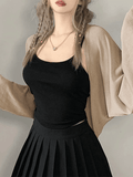 Kukombo Simple Long Sleeve Cropped Shrug Cardigan