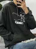 Kukombo Skull Skater Print Hoodie