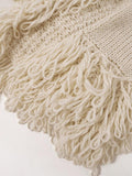 Kukombo Solid Color Tassel Splice Cardigan