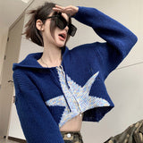 Kukombo Star Zip Up Knit Hoodie