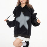 Kukombo Y2K Hoodie with Graffiti Star Print