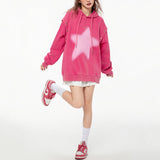 Kukombo Y2K Hoodie with Graffiti Star Print